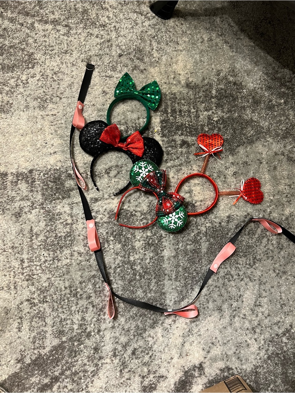 4-Piece Mickey Holiday Headband Set + Display Hanger